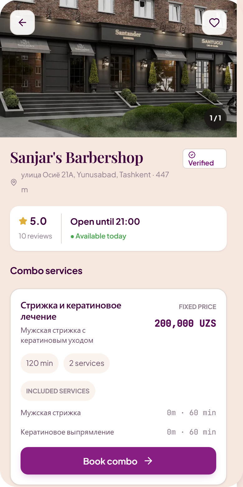 Bellus mijoz ilovasida provayder profili
